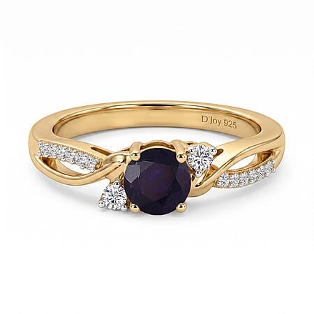 Always You Sapphire Birthstone Solitaire Promise Ring with Moissanite Accents in 925 Sterling Silver 18K Gold Vermeil Plated Always You Sapphire Birthstone Solitaire Promise Ring with Moissanite Accents in 925 Sterling Silver 18K Gold Vermeil Plated