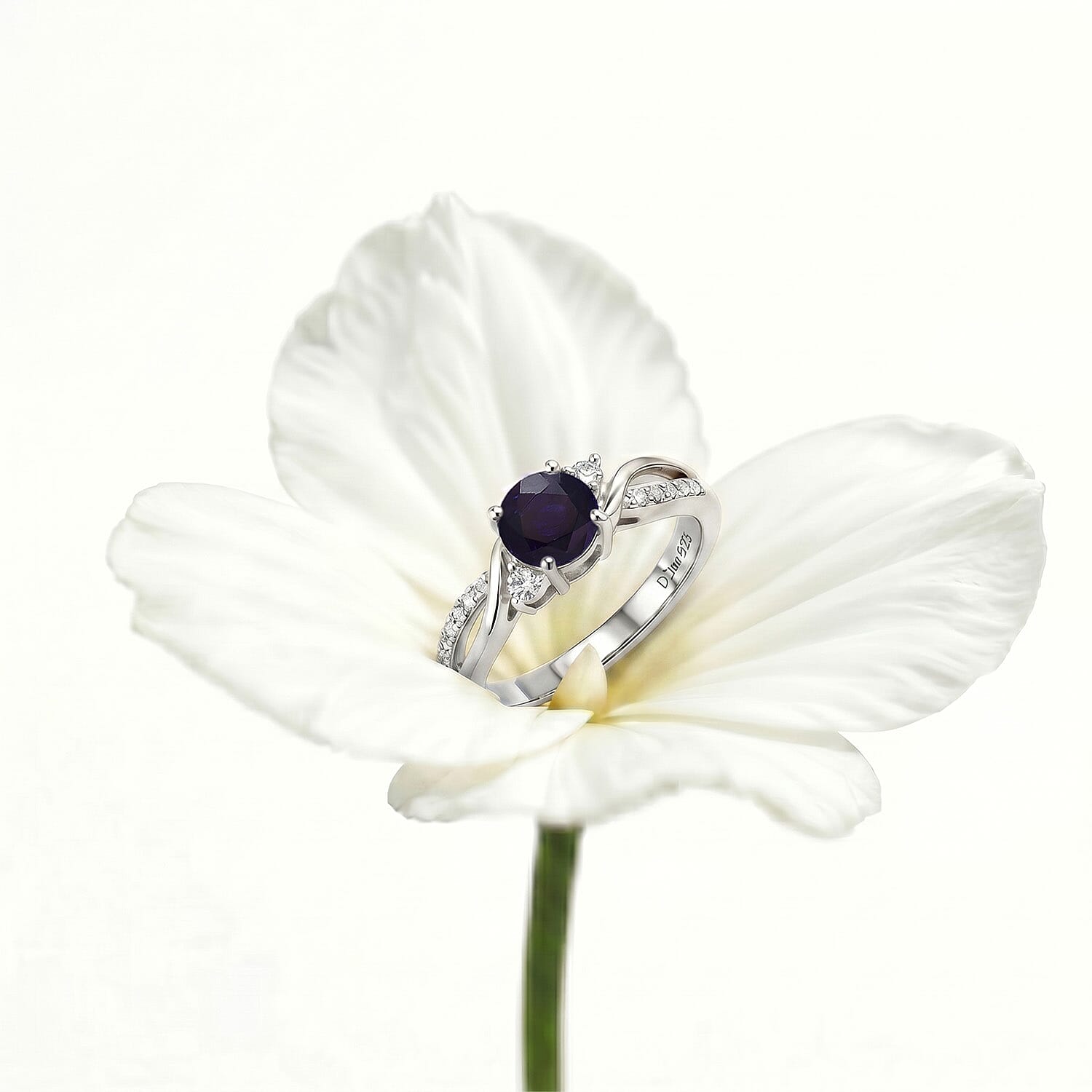 Always You Solitaire Birthstone Ring with 925 Sterling Silver