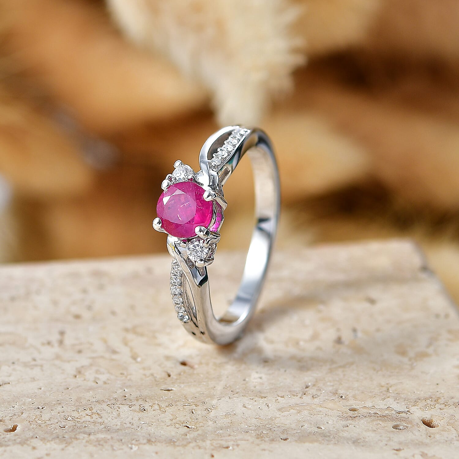 Royal Bali Collection - D'Joy Moissanite Ring in Sterling Silver
