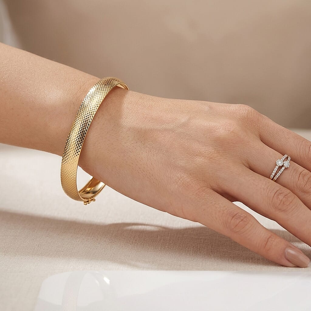 Luxoro - 9K Yellow Gold Bangle (Size - 7.5), Gold Wt. 5.66 Gms