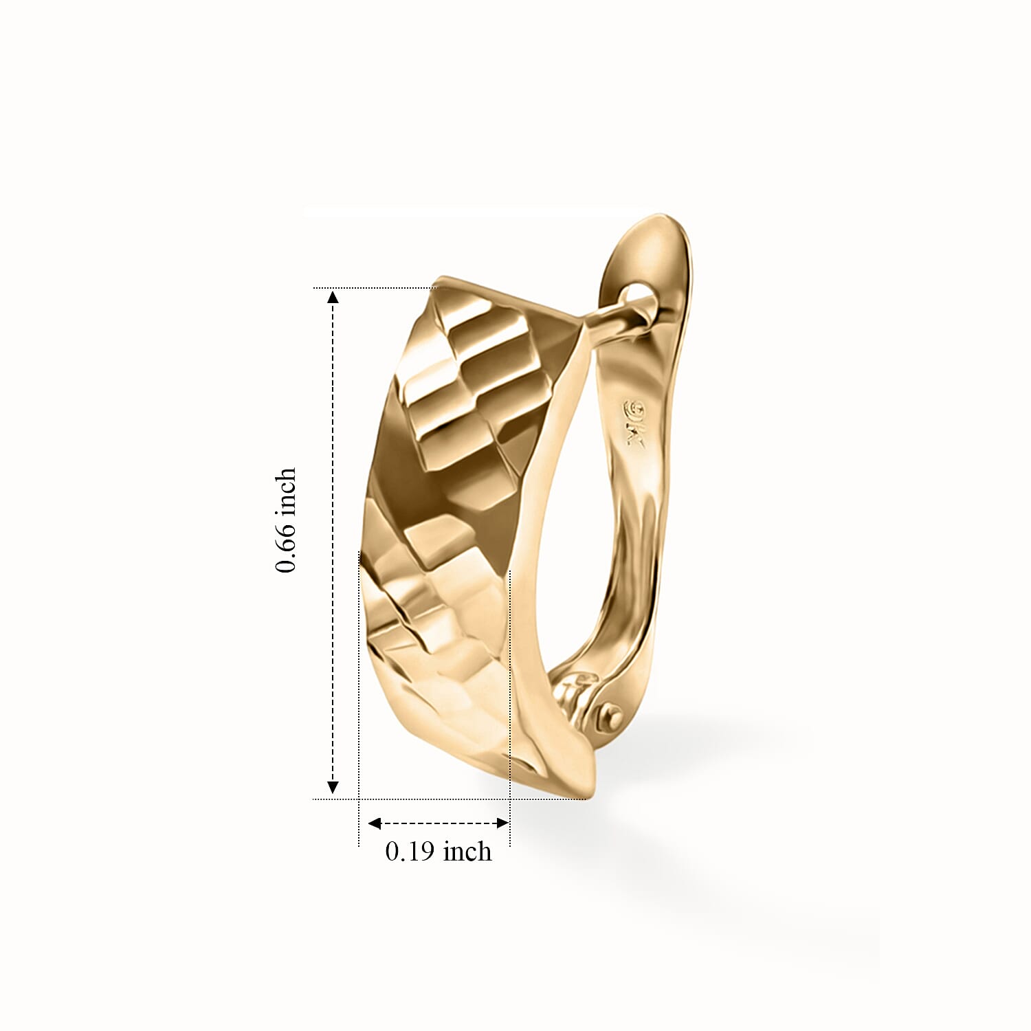 9K Yellow Gold Hoop Earring