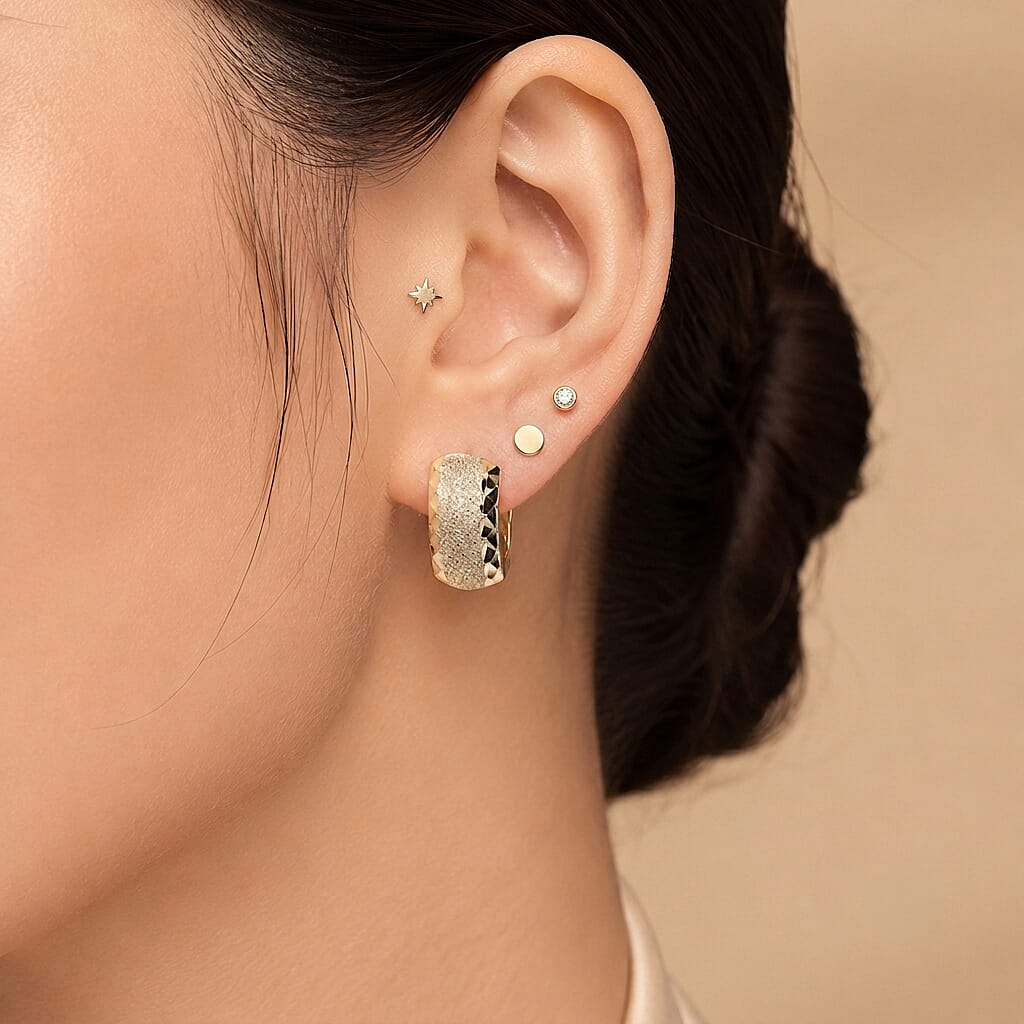9K Yellow Gold Hoop Earring