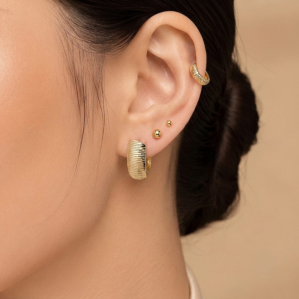 9K Yellow Gold Hoop Earring