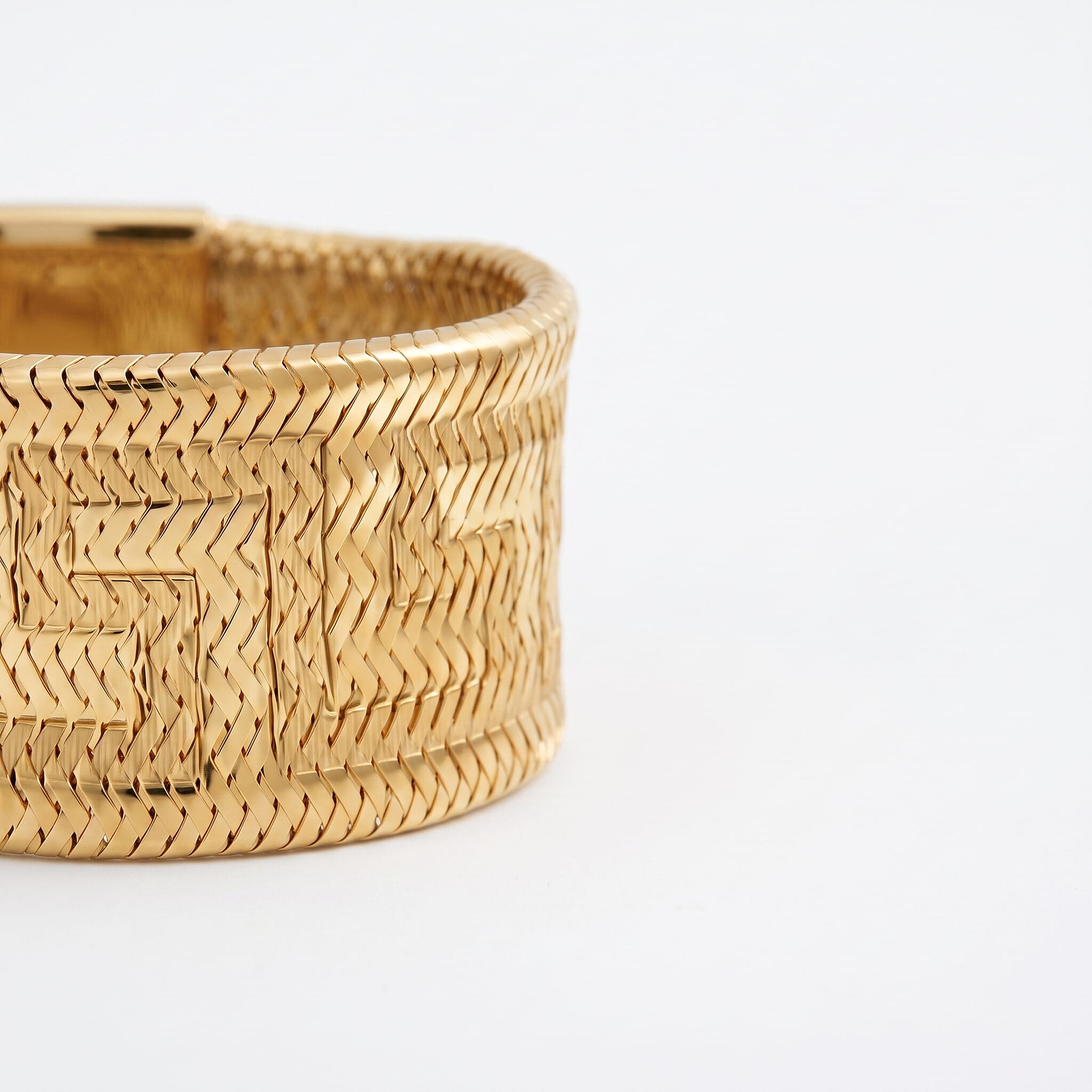 Maestro Collection 9K Yellow Gold Stretchable Ring (Size L TO P) Medium