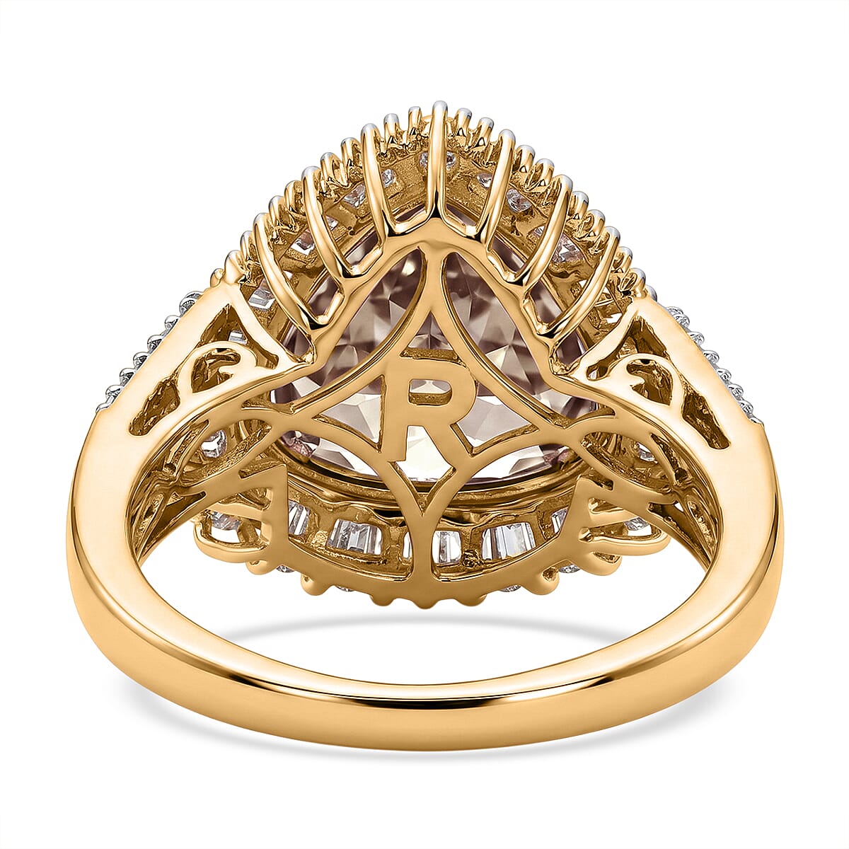 The Tony Diniz Heirloom Collection - Rhapsody 18K Yellow Gold AAAA Natural Trillion Cut Turkizite (8.25 Ct) & Natural White Diamond (VS-E-F 0.75 Ct) Ring 9.00 Ct, Gold Wt. 6.68 Gms