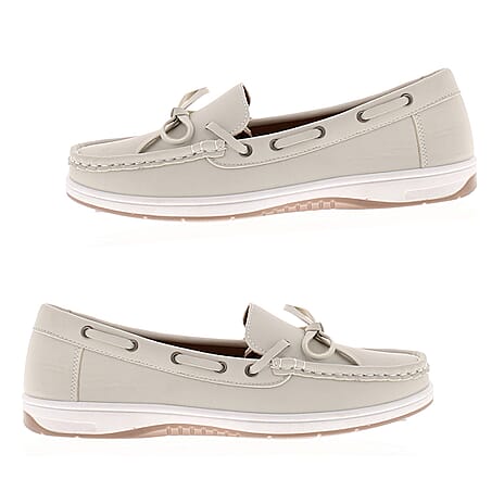 Dr Keller Jill Ladies Casual Slip On Nautical Inspired Moccasins (Size 3) - Grey