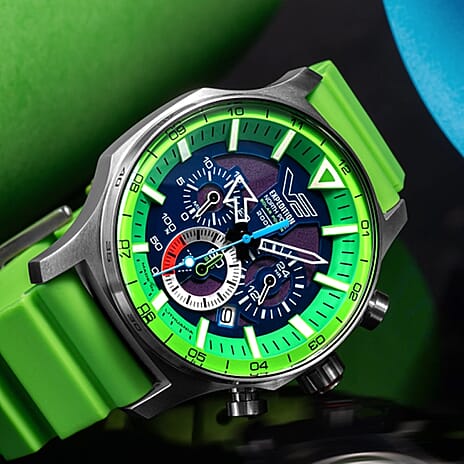 Vostok Europe Expedition North Pole Solar Power Chronograph Polar Spruce - 47mm Case 20 ATM S.Epson VR42 Solar Powered Quartz Navy Leather Strap and Green Dial VR42-595A733