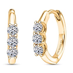 Luxuriant - Lab Grown Diamond (SI-G-H) Hoop Earring with Clasp in Rhodium Overlay Sterling Silver 2.00 Ct.