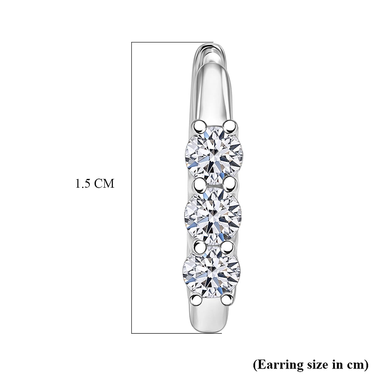 Luxuriant - Lab Grown Diamond (SI-G-H) Hoop Earring with Clasp in Rhodium Overlay Sterling Silver 0.50 Ct.