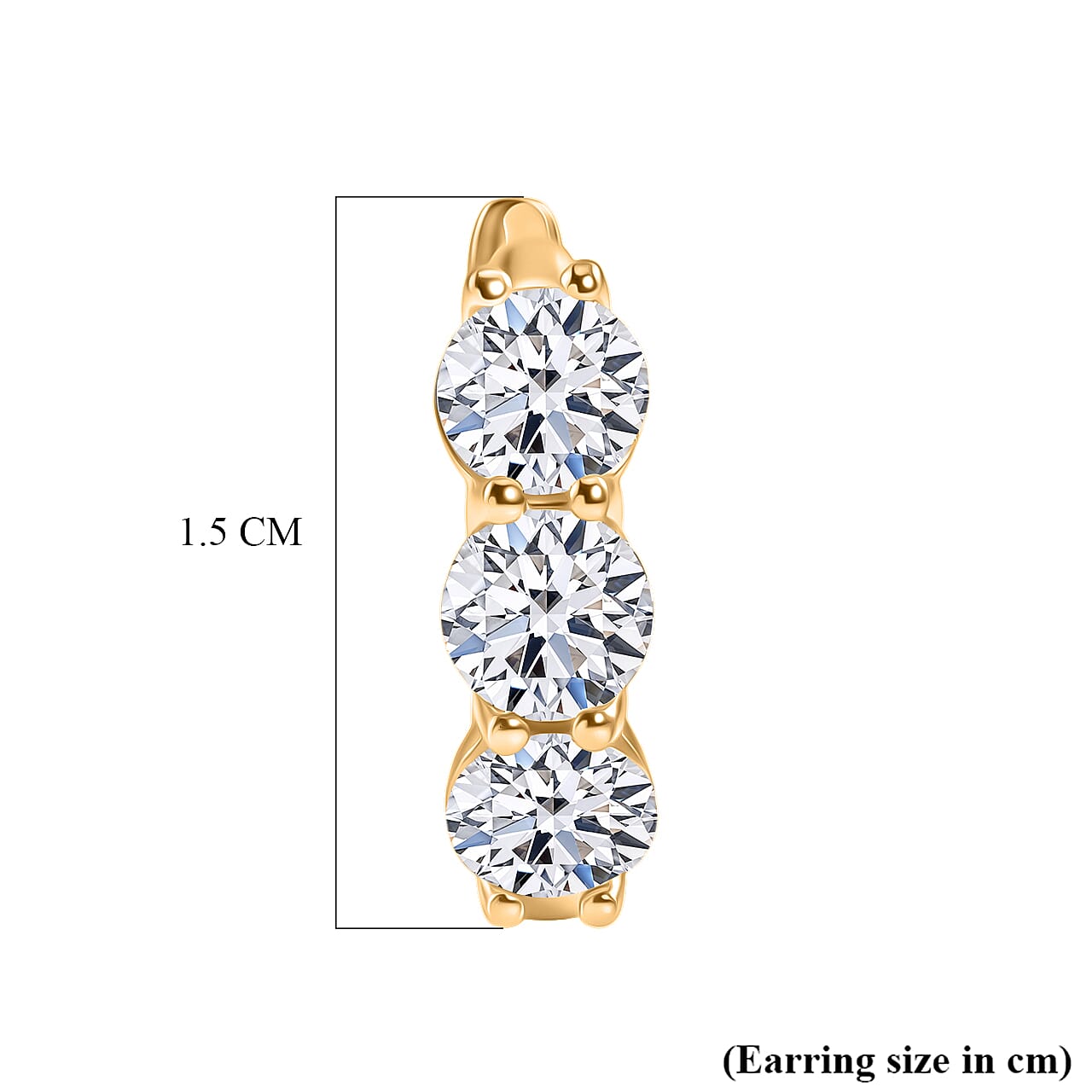 Luxuriant - Lab Grown Diamond (SI-G-H) Hoop Earring with Clasp in 18K Vermeil Yellow Gold Plated Sterling Silver 2.00 Ct.