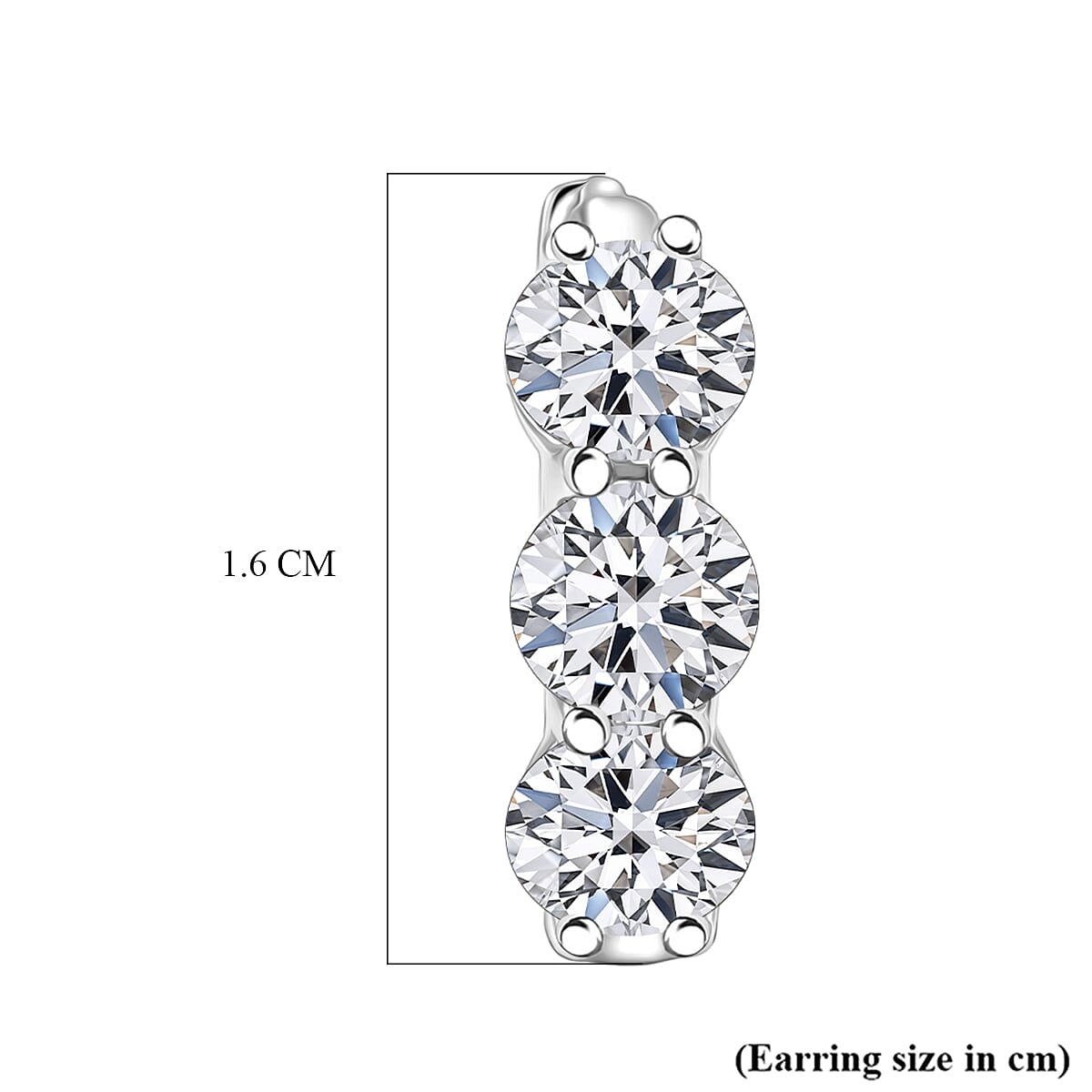 Luxuriant - Lab Grown Diamond (SI-G-H) Hoop Earring with Clasp in Rhodium Overlay Sterling Silver 2.00 Ct.