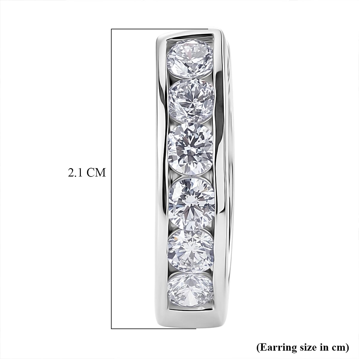 Luxuriant - Lab Grown Diamond (SI-G-H) Hoop Earring in Rhodium Overlay Sterling Silver 2.00 Ct.