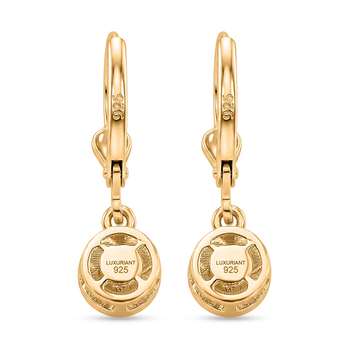 Luxuriant - Lab Grown Diamond (SI-G-H) Solitaire Lever Back Earring in 18K Vermeil Yellow Gold Plated Sterling Silver 1.00 Ct.