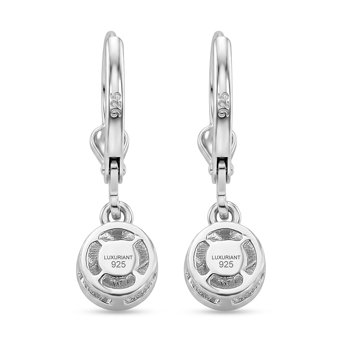 Luxuriant - Lab Grown Diamond (SI-G-H) Solitaire Lever Back Earring in Rhodium Overlay Sterling Silver 1.00 Ct.