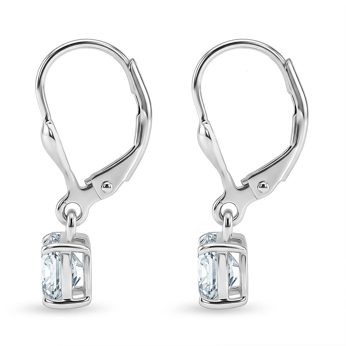 Luxuriant - Lab Grown Diamond (SI-G-H) Solitaire Lever Back Earring in Rhodium Overlay Sterling Silver 2.00 Ct.