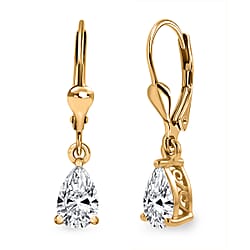 Luxuriant - Lab Grown Diamond (SI-G-H) Earring with Lever Back in Rhodium Overlay Sterling Silver 1.50 Ct.