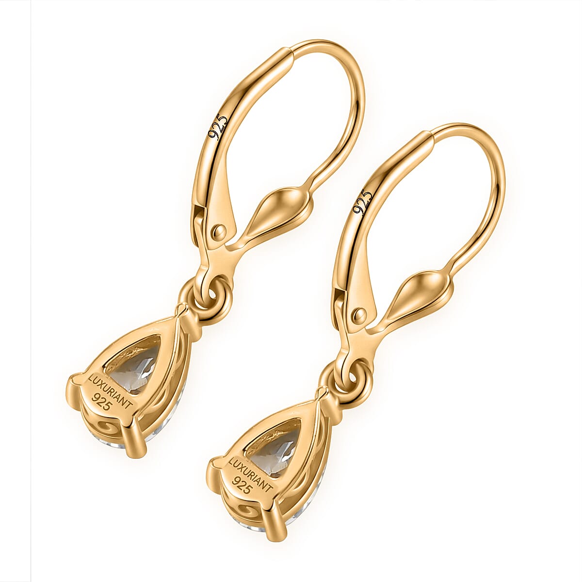 Luxuriant - Lab Grown Diamond (SI-G-H) Earring with Lever Back in 18K Vermeil Yellow Gold Plated Sterling Silver 1.50 Ct.