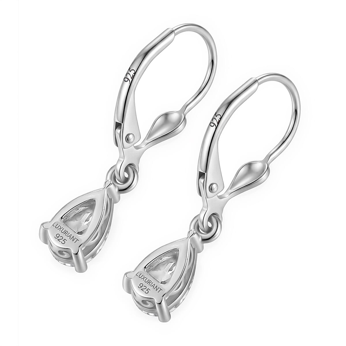 Luxuriant - Lab Grown Diamond (SI-G-H) Earring with Lever Back in Rhodium Overlay Sterling Silver 1.50 Ct.