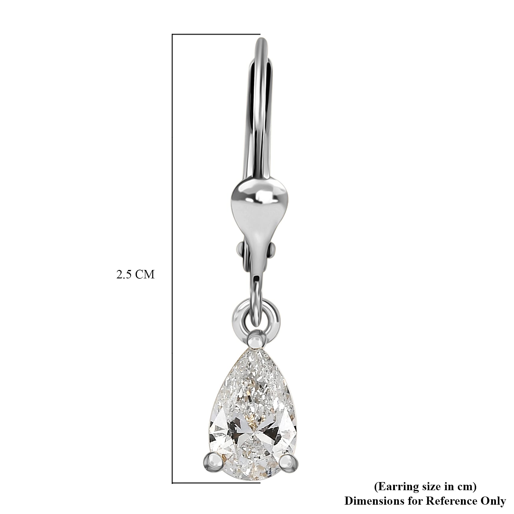 Luxuriant - Lab Grown Diamond (SI-G-H) Earring with Lever Back in Rhodium Overlay Sterling Silver 1.50 Ct.