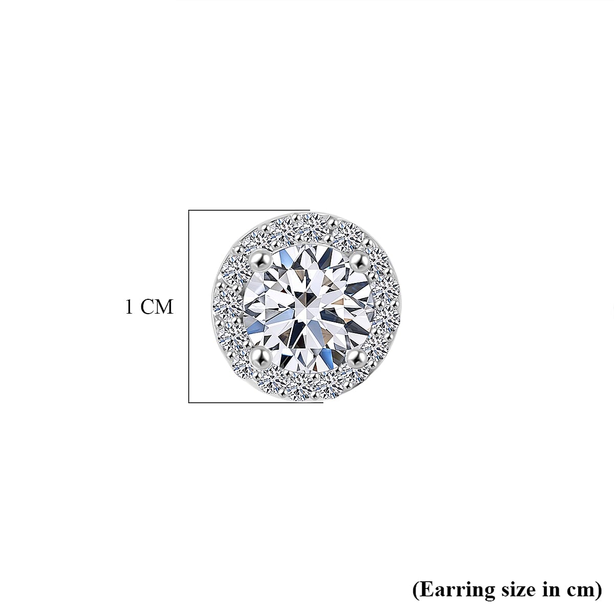 Luxuriant - Lab Grown Diamond (SI-G-H) Solitaire Stud Earring with Push Post in Rhodium Overlay Sterling Silver 2.00 Ct.