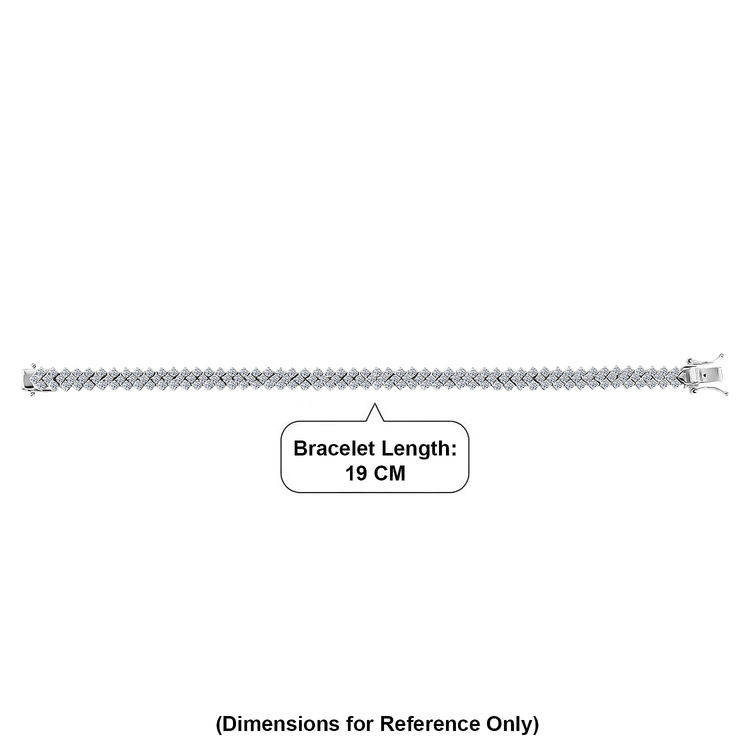 Luxuriant - Lab Grown Diamond (SI-G-H) Bracelet (Size - 7.5) with GB Lock Box in Rhodium Overlay Sterling Silver 7.12 Ct, Silver Wt. 16.00 Gms