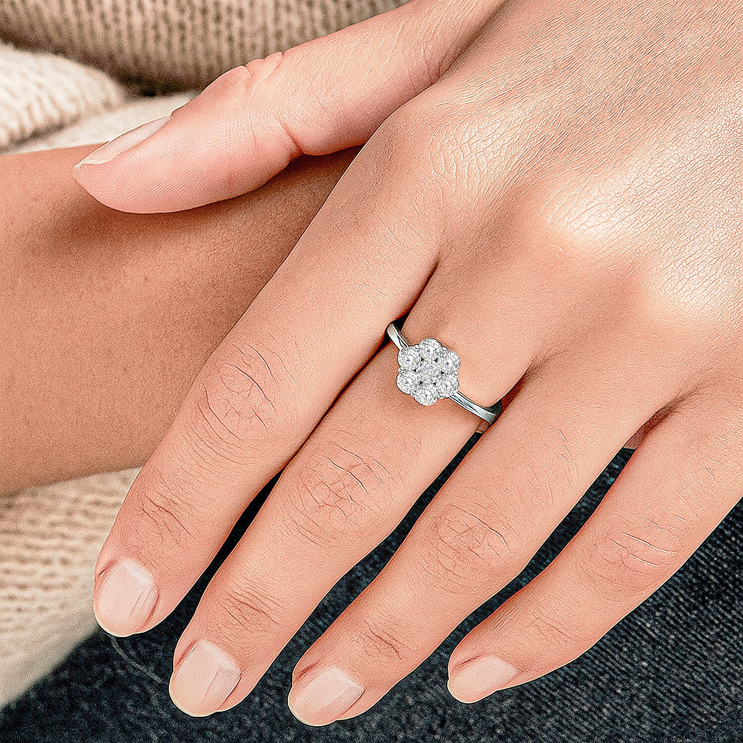 Luxuriant - SGL Certified Lab Grown Diamond (SI-G-H) Ring in Rhodium Overlay Sterling Silver 2.00 Ct.