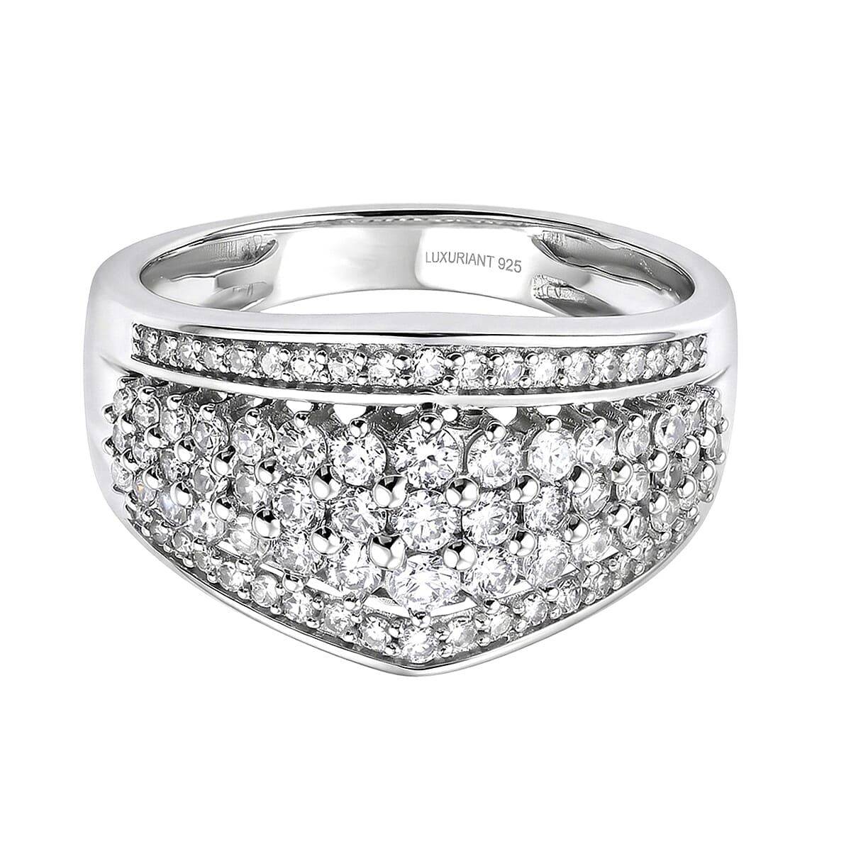 Luxuriant - Lab Grown Diamond (SI-G-H) Ring in Rhodium Overlay Sterling Silver 1.00 Ct.
