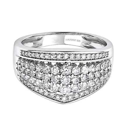 Luxuriant - Lab Grown Diamond (SI-G-H) Ring in Rhodium Overlay Sterling Silver 1.00 Ct.