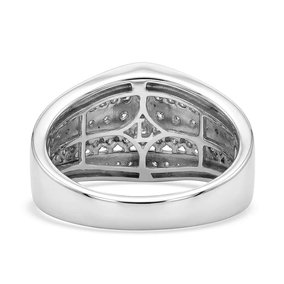 Luxuriant - Lab Grown Diamond (SI-G-H) Ring in Rhodium Overlay Sterling Silver 1.00 Ct.