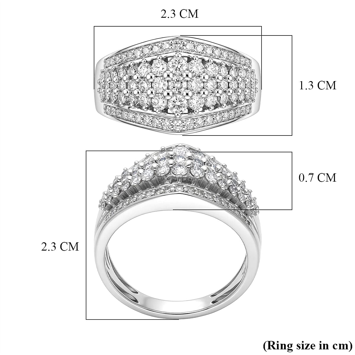 Luxuriant - Lab Grown Diamond (SI-G-H) Ring in Rhodium Overlay Sterling Silver 1.00 Ct.