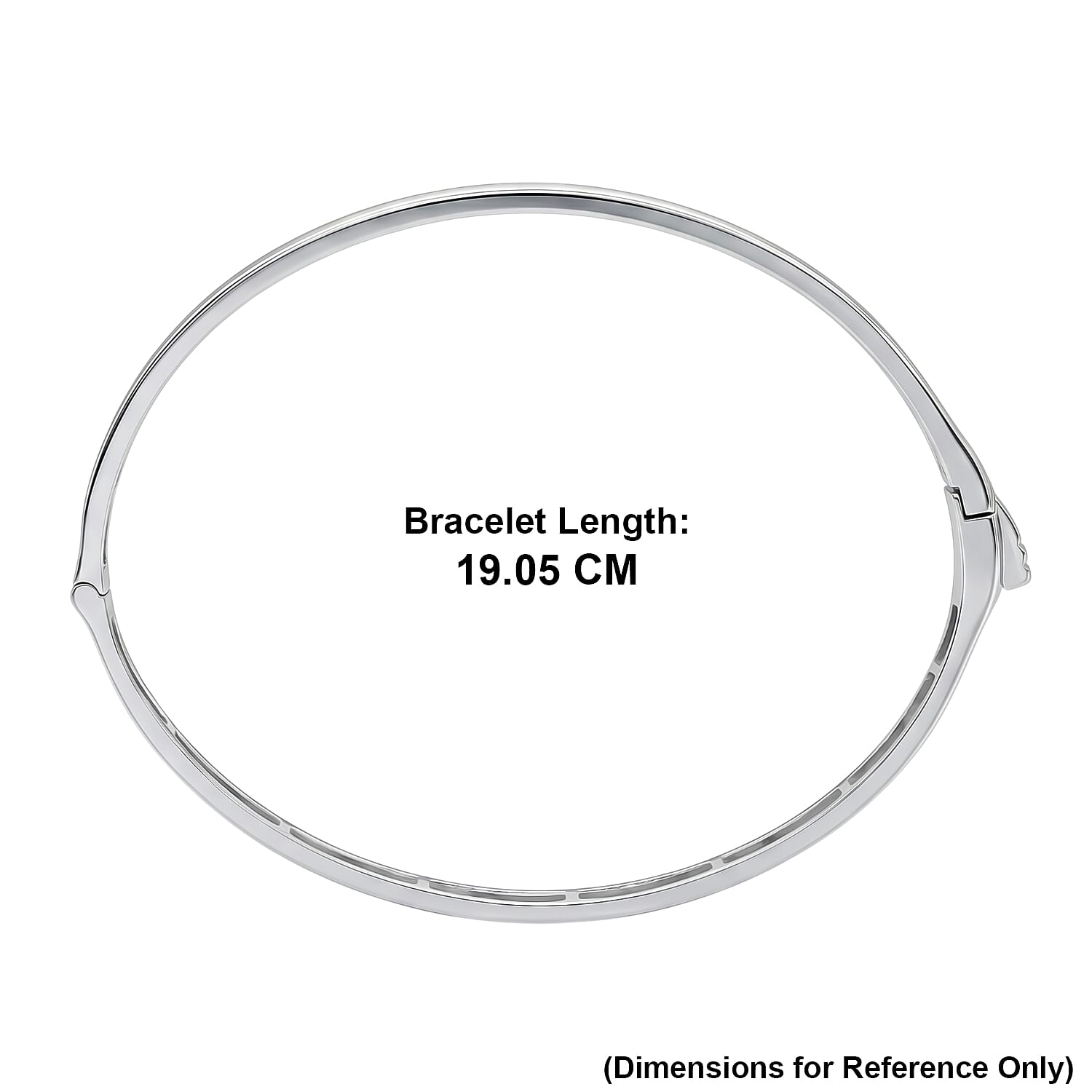 Luxuriant - Lab Grown Diamond (SI-G-H) Full Bangle (Size - 7.5) in Rhodium Overlay Sterling Silver 0.34 Ct, Silver Wt. 12.64 Gms