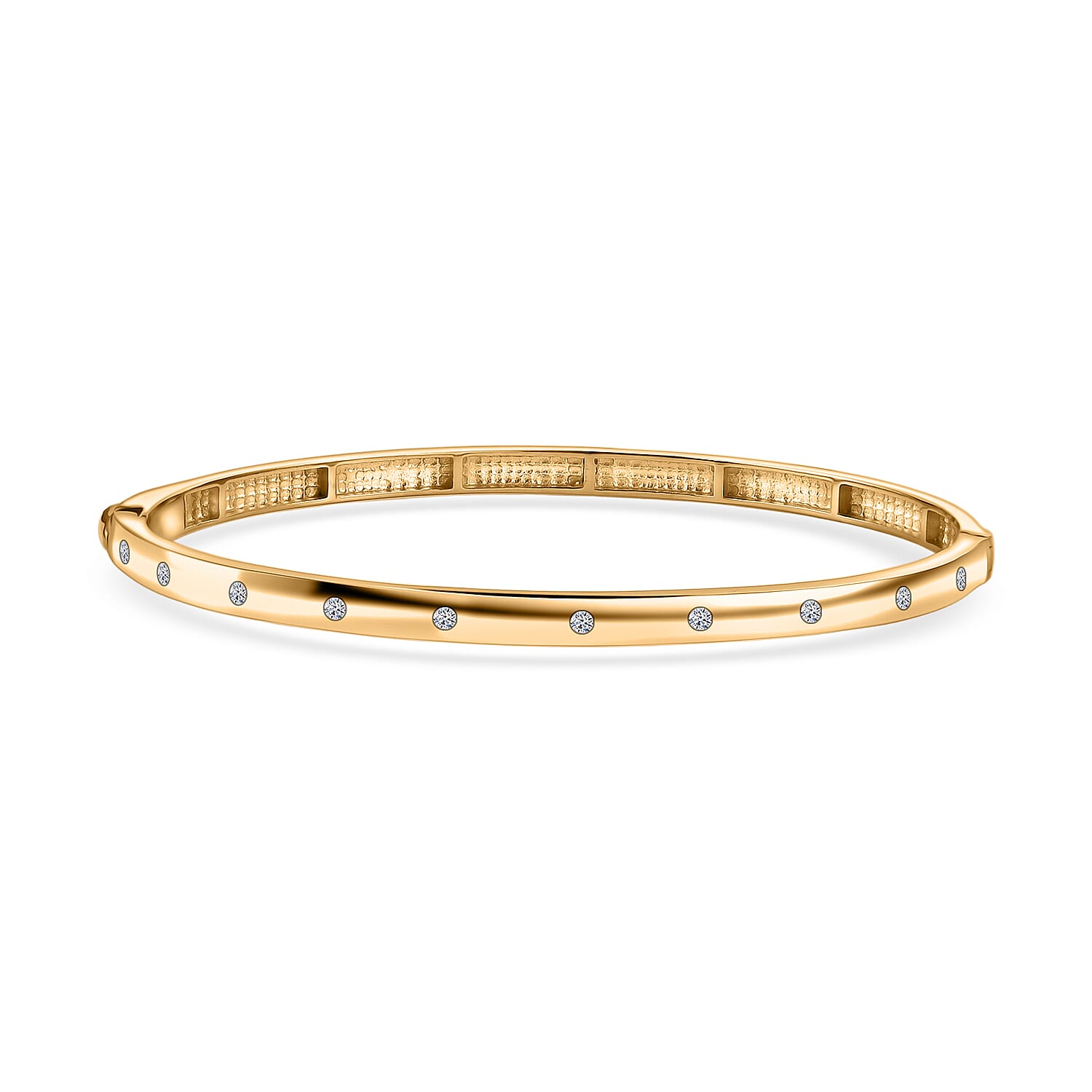 Luxuriant - Lab Grown Diamond (SI-G-H) Full Bangle (SIze - 7.5) in 18K Vermeil Yellow Gold Plated Sterling Silver 0.35 Ct.