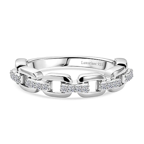 Luxuriant - Lab Grown Diamond (SI-G-H) Ring in Rhodium Overlay Sterling Silver