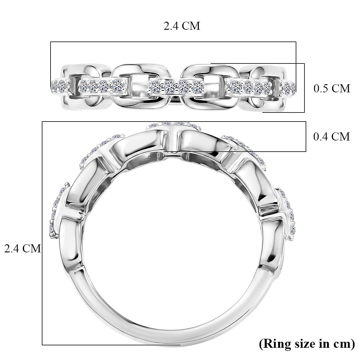 Luxuriant - Lab Grown Diamond (SI-G-H) Ring in Rhodium Overlay Sterling Silver