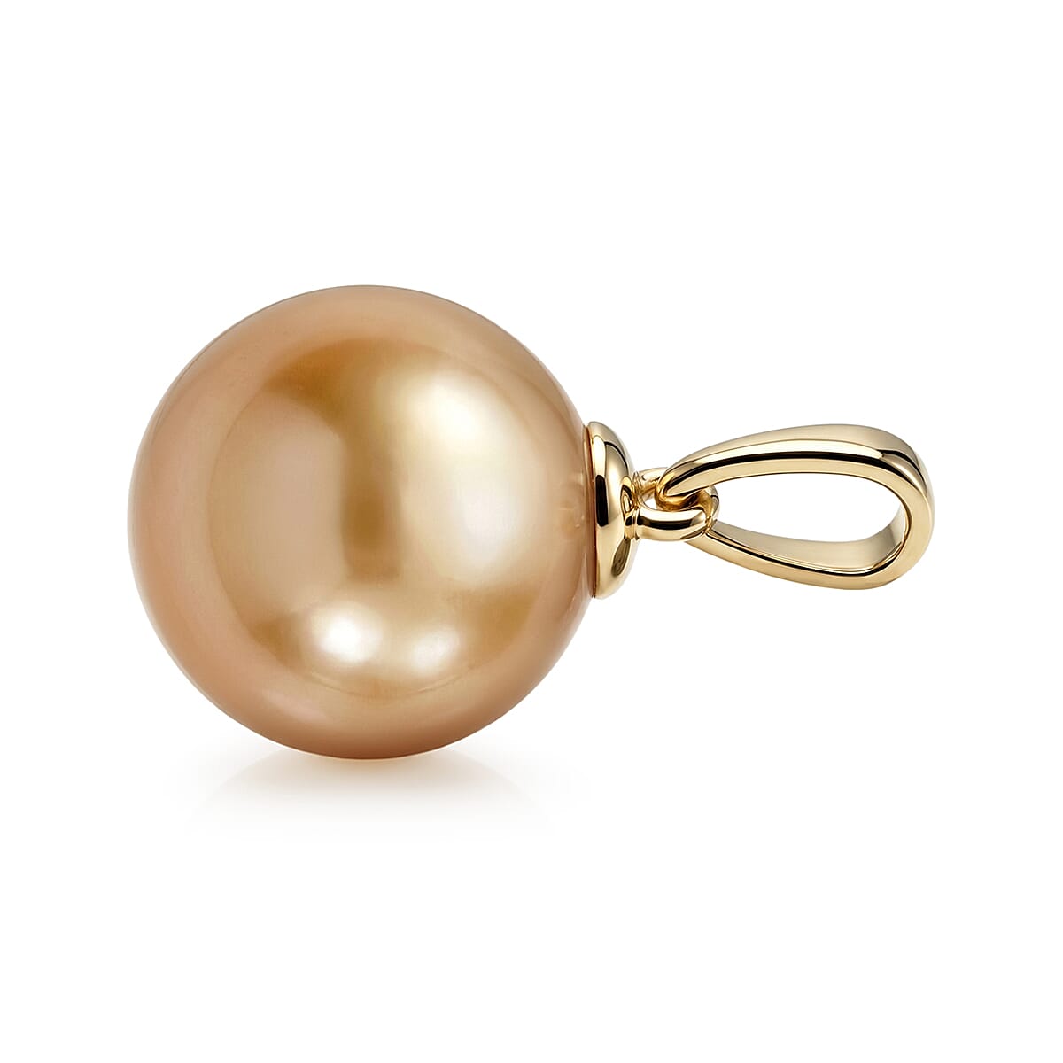 9K Yellow Gold Golden South Sea Pearl Pendant 9.05 Ct.
