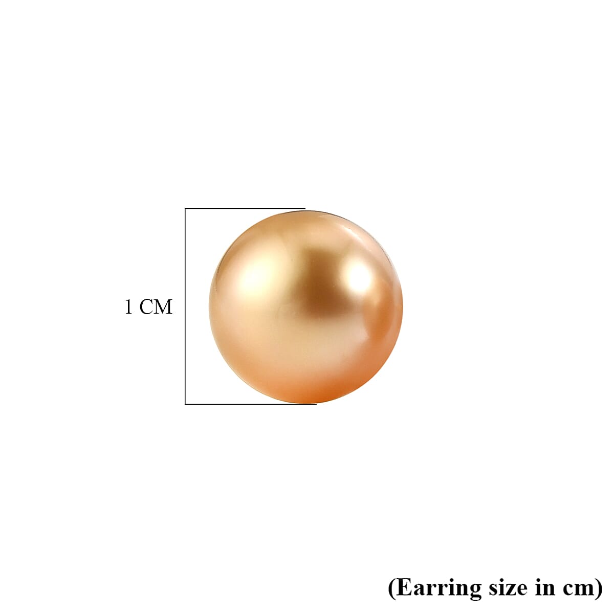 9K Yellow Gold AAA Golden South Sea Pearl Earring with Push Post 13.92 Ct.