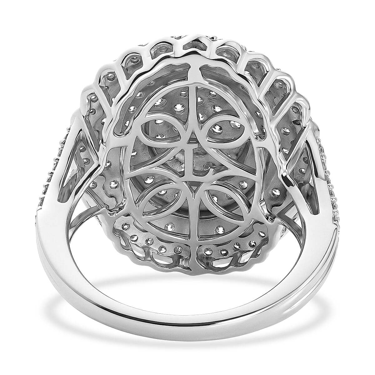 Luxuriant - Lab Grown Diamond (SI-G-H) Cluster Ring in Rhodium Overlay Sterling Silver 2.00 Ct.