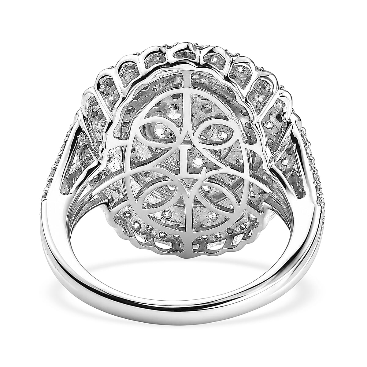 Luxuriant - Lab Grown Diamond (SI-G-H) Cluster Ring in Rhodium Overlay Sterling Silver 1.93 Ct.