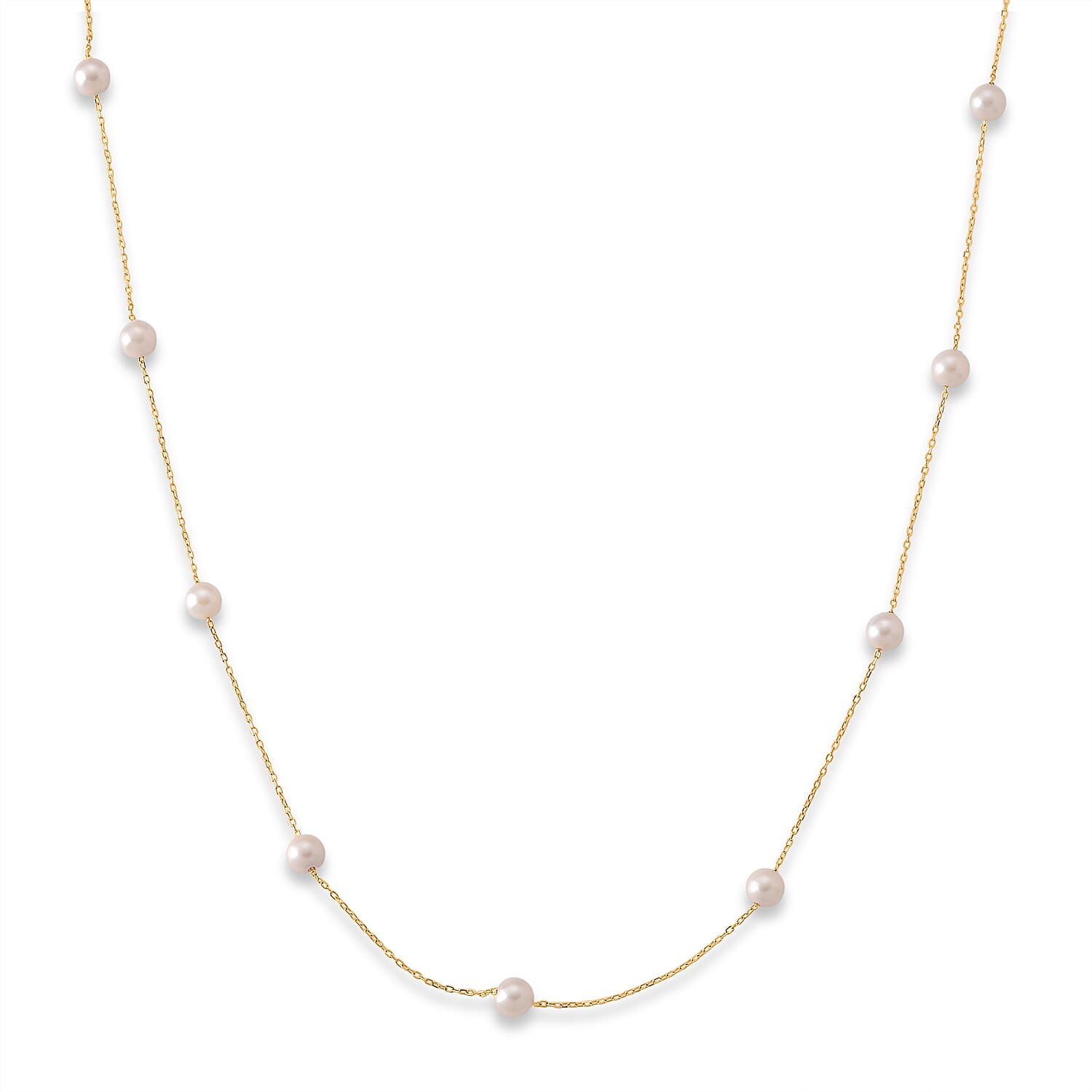 Tucson Buy 2026- AAA High Lustre Japanese Akoya Pearl (Size 18 Inch- 2 Inch Extender) Necklace in Gold Overlay Sterling Silver