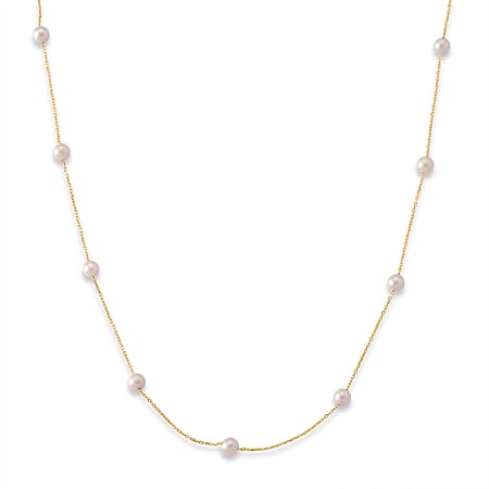 Tucson Buy 2026 - AAA High Lustre Japanese Akoya Pearl Adjustable Necklace (Size - 18-2 Ext) in Yellow Gold Plated Sterling Silver