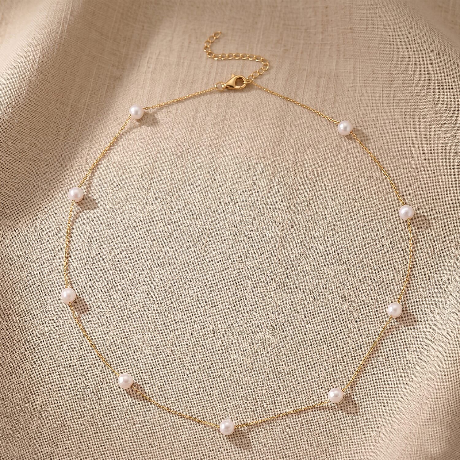 Tucson Buy 2026- AAA High Lustre Japanese Akoya Pearl (Size 18 Inch- 2 Inch Extender) Necklace in Gold Overlay Sterling Silver