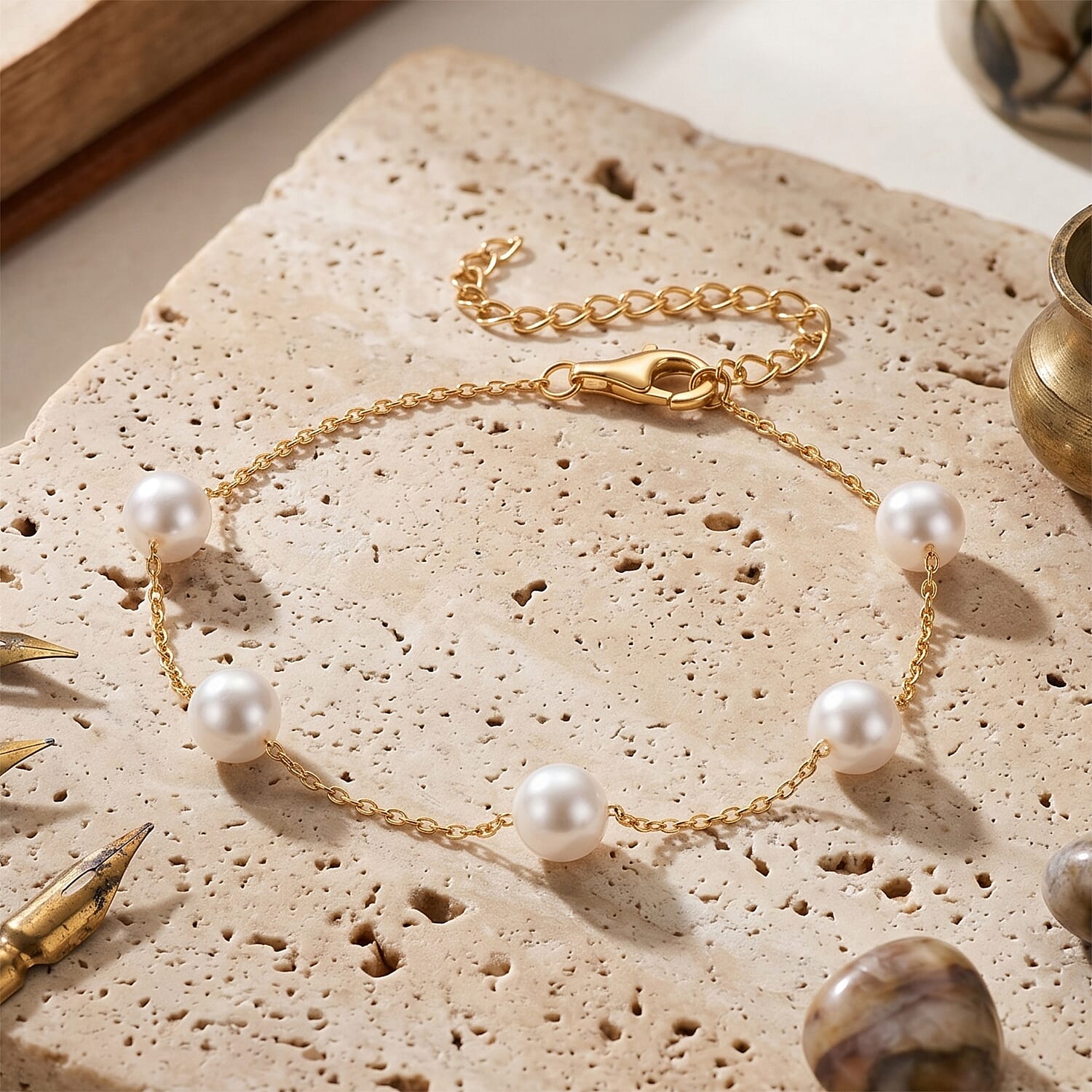 D'Joy Japanese Akoya Pearl Beads Bracelet Sterling Silver  15.000  Ct.