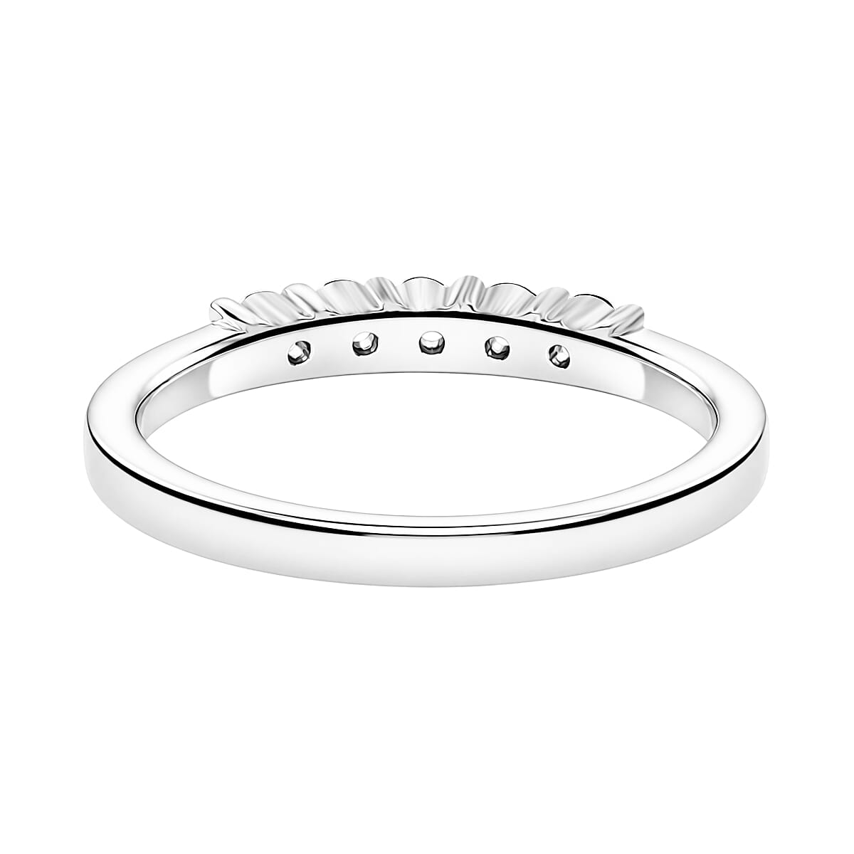 Luxuriant - Lab Grown Diamond (SI-G-H) Band Ring in Platinum Overlay Sterling Silver 0.27 Ct.