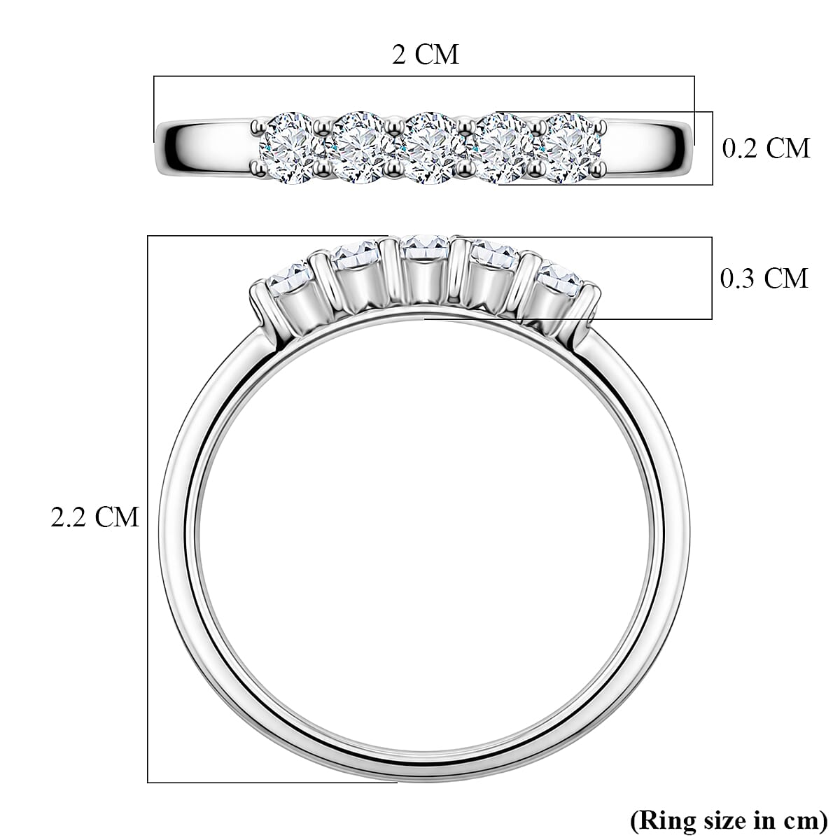Luxuriant - Lab Grown Diamond (SI-G-H) Band Ring in Platinum Overlay Sterling Silver 0.27 Ct.
