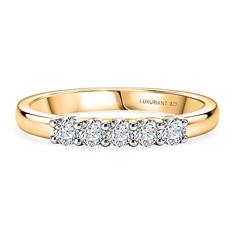 Luxuriant - Lab Grown Diamond (SI-G-H) Band Ring in Yellow Gold Plated Sterling Silver 0.27 Ct.