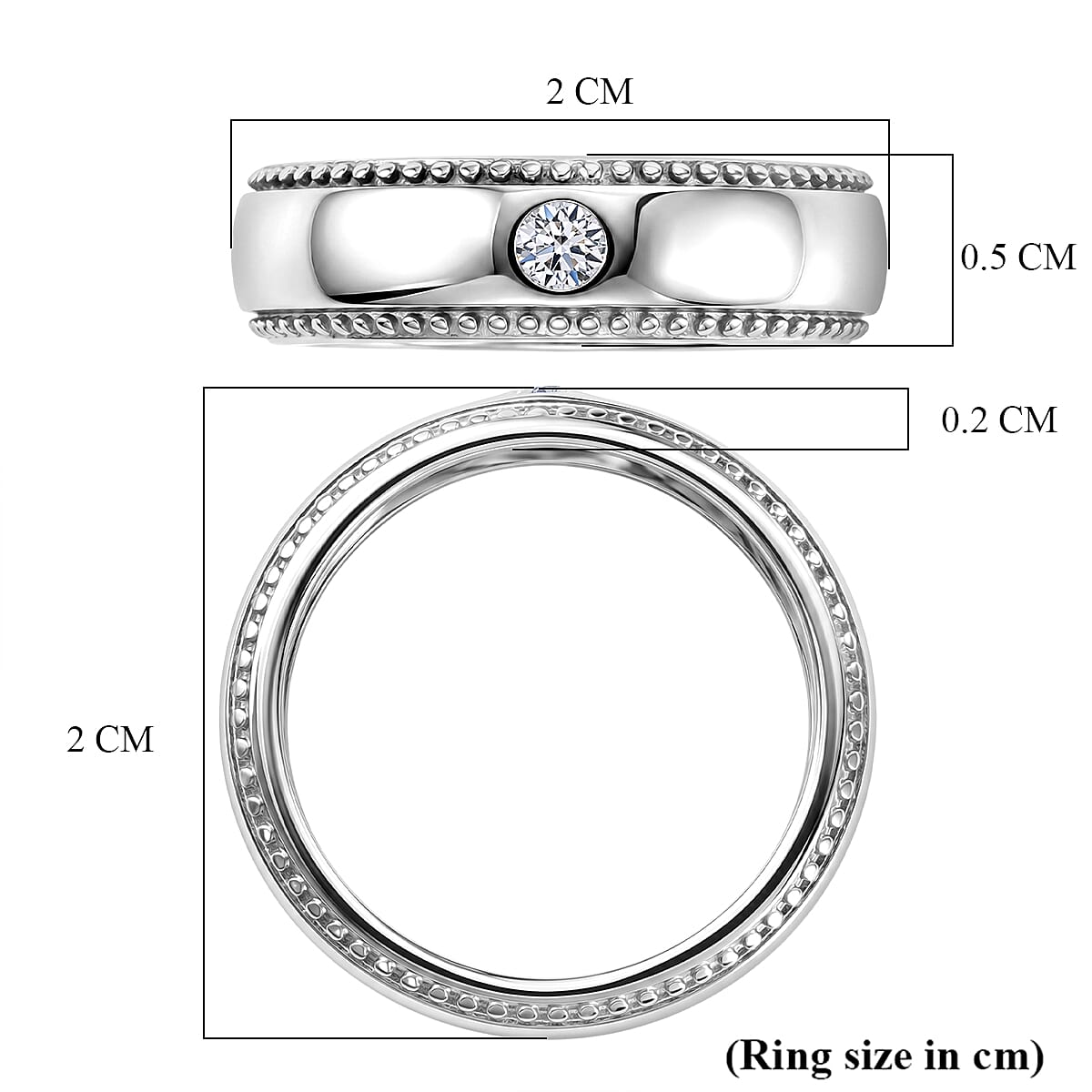 Luxuriant - Lab Grown Diamond (SI-G-H) Solitaire Band Ring in Platinum Overlay Sterling Silver