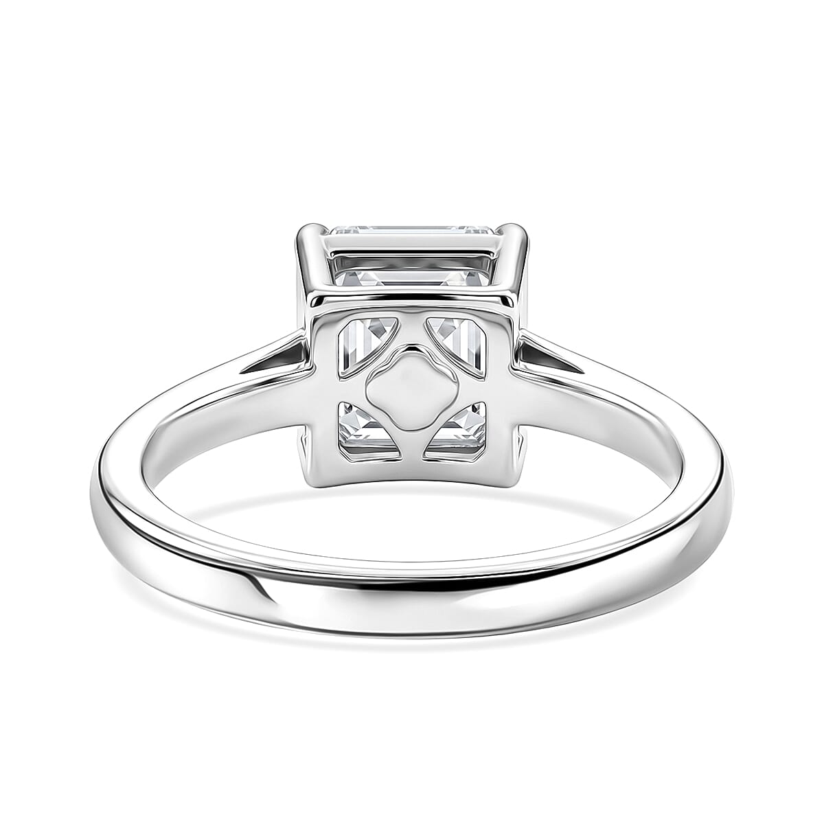 D'Joy - GRA Certified Moissanite Solitaire Ring in Rhodium Overlay Sterling Silver 2.00 Ct.