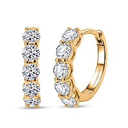 Luxuriant - Lab Grown Diamond (SI-G-H) Hoop Earring in 18K Vermeil Yellow Gold Plated Sterling Silver 1.90 Ct.