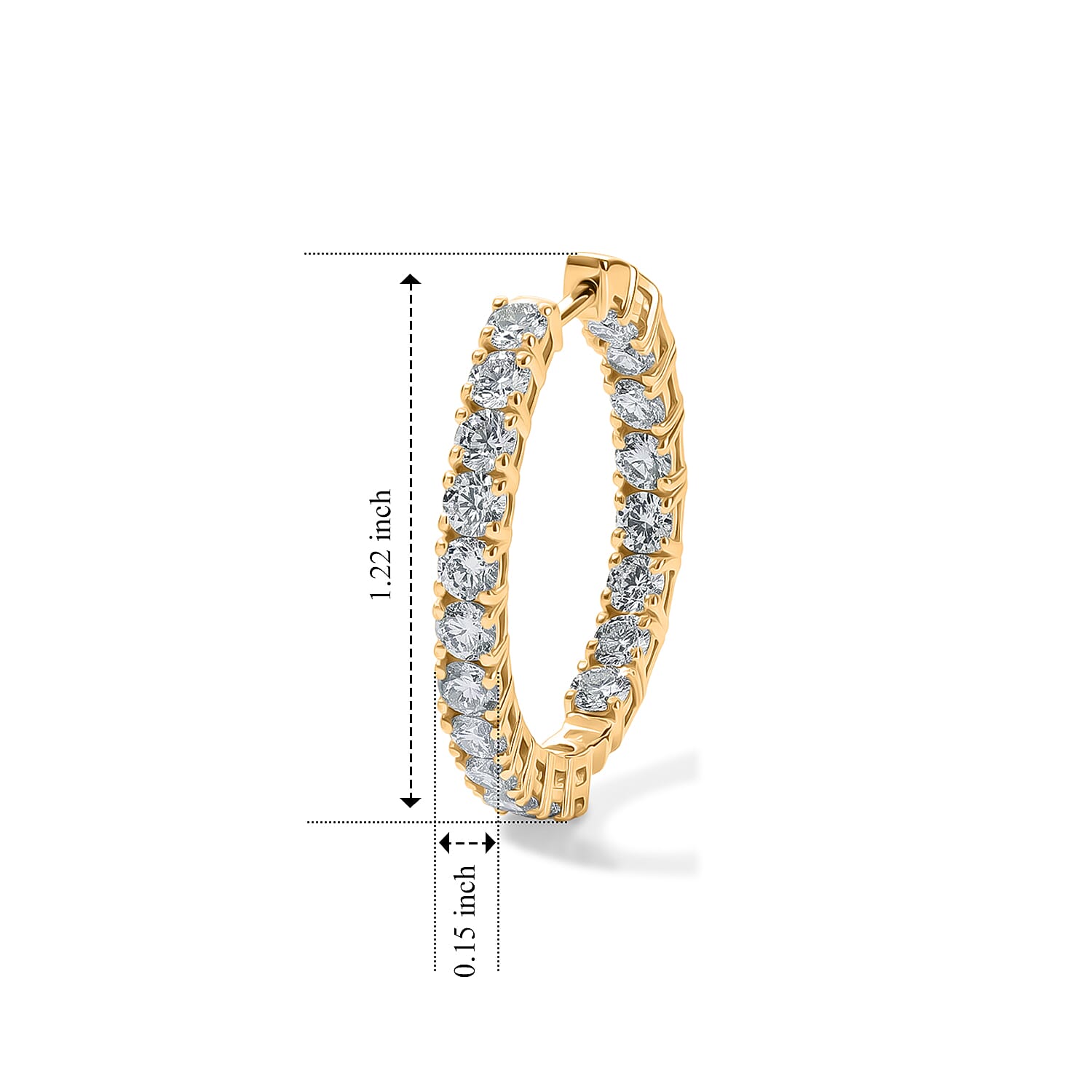 Luxuriant - Lab Grown Diamond (SI-G-H) Hoop Earring in 18K Vermeil Yellow Gold Plated Sterling Silver 5.00 Ct.