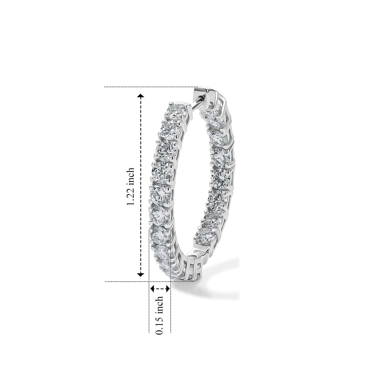 Luxuriant - Lab Grown Diamond (SI-G-H) Hoop Earring in Rhodium Overlay Sterling Silver 5.00 Ct.